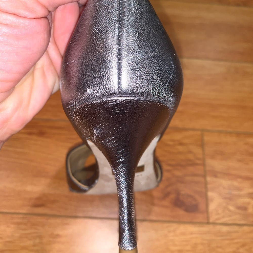 Badgley Mischka Silver Heels with Embellishments - Picture 3 of 9